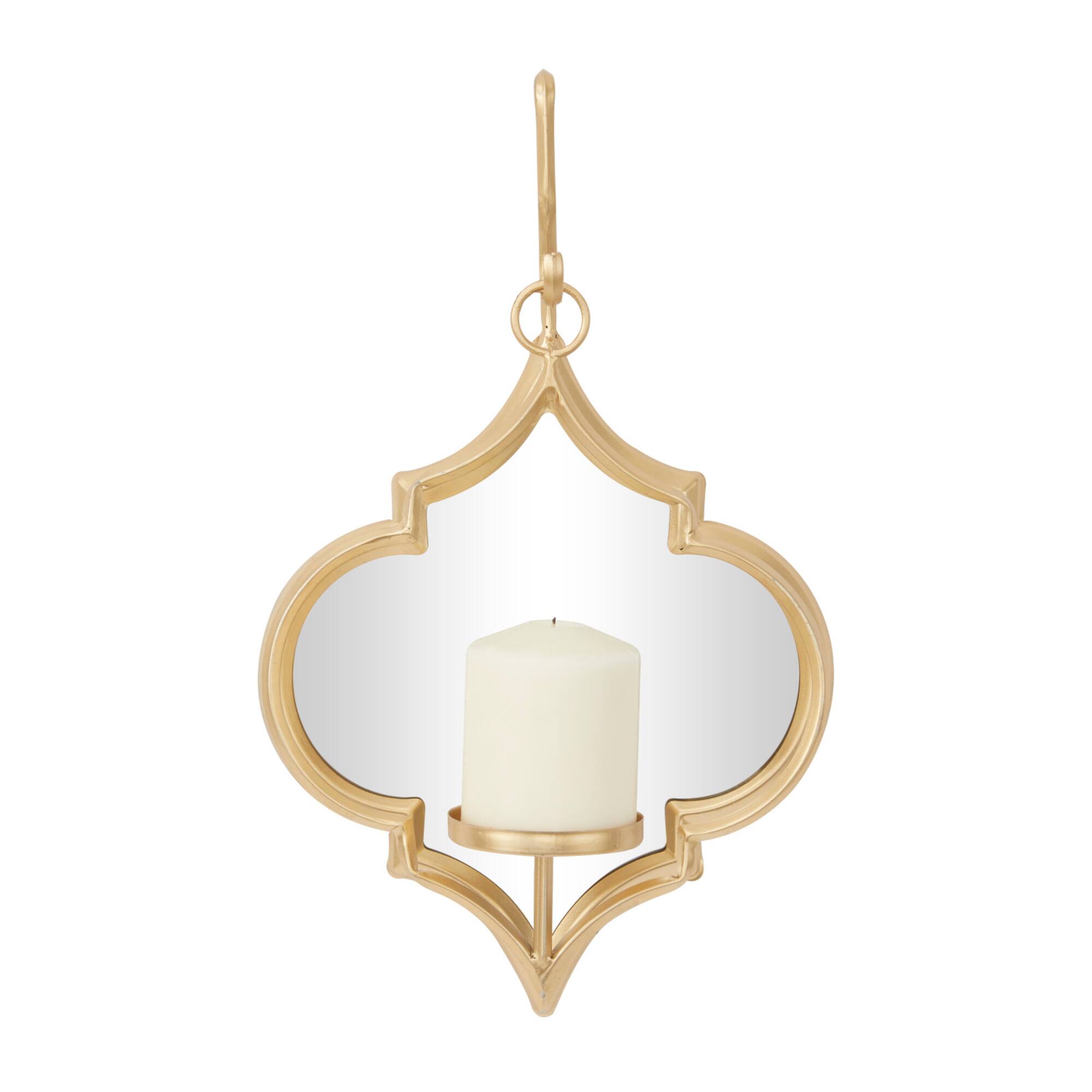 CosmoLiving by Cosmopolitan 16" Gold Glam Wall Sconce